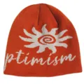Gorro de punto retro con sol hombre invierno calido a prueba de viento optimismo - M (56-58cm) / Caramelo