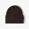 Women's winter warm knit beanie with cute double bow design, soft rabbit hair blend hat. - One Size (55-60) / Coffee