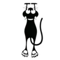 Black cat acrylic bookmark detail, cute hanging silhouette design, smooth edge finish. - Black Cat
