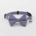 Purple pet cat dog collar with cute bowknot and bell adjustable stylish accessory for pets. - Purple