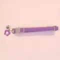 Purple corduroy pet collar with cute bell, flower pendant, and adjustable safety buckle. - Purple