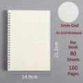 A5 spiral grid notebook, frosted cover, 5mm grid, 80 sheets, office and school stationery. - A5 Grid Style / 80 Sheets 160 Pages Per Book