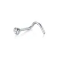 Ανοξείδωτο Ατσάλι Piercing Μύτης Διαφανές Κρύσταλλο Σχήμα L Παραλλαγή Ασημί Χρώμα - Λευκά Στρας