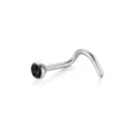 Edelstahl Kristall Nasenstecker Piercing Körperschmuck mit schwarzem Stein für den Alltag. - Schwarzer Strass