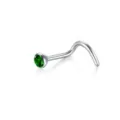 Edelstahl grüner Kristall Nasenstecker Nasenpiercing Körperschmuck für Damen und Herren. - Grüner Strass
