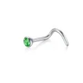 Edelstahl Nasenstecker mit grünem Kristall, 5-Bogen-Form Körperpiercing Schmuck Variante. - Grüner Strass