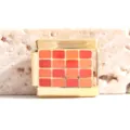 Module de charme italien doré avec un design émaillé à carreaux rouges et oranges. - Damier Rouge et Orange (MK-2297)