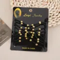 Double stretch hair comb with black and gold beads, magic hairpin styling accessory for women. - Gold