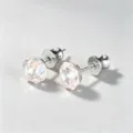 Orecchini a lobo in cristallo sfaccettato argentato minimal chic elegante donna gioielli - Stile Sfaccettato Aurora (ZG148)