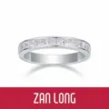 S925 sterling silver channel set square moissanite eternity ring band classic jewelry for women - US 5 (HK 11) / S925 Sterling Silver Ring Set with Moissanite
