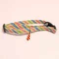 Colorful striped pet collar with cute tie pendant, adjustable neck strap for cats and small dogs. - Floral Style 2