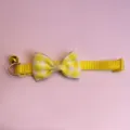 Joli collier pour animal de compagnie jaune avec nœud écossais et cloche pour chat chien. - Jaune