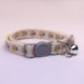 Cute cartoon cat collar with bell, retro lace pet neck strap for small dogs and kittens. - White Base Pink Apple