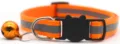 Reflective cat collar with safety buckle and bell, orange pet collar for cats and small dogs. - Orange