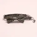 Striped pet cat collar with cute bow tie and bell, adjustable safety design for small pets. - Black