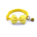 Yellow cat collar with cute bow and bell, adjustable pet neck strap for small dogs and cats. - Silver Border Style / Yellow