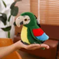 Adorable porte-clés perroquet en peluche, pendentif de sac oiseau coloré pour femmes et filles. - Vert / 15cm