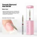 Punta per Unghie Diamantata Tornado 44mm Gambo 2.35mm Strumento Manicure Professionale - Testina di Levigatura al Diamante 01