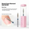 Vista dettagliata della punta per unghie in diamante con astuccio rosa, 44mm, preparazione manicure. - Testina di Levigatura al Diamante 02