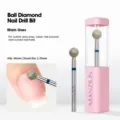 Punta per fresa per unghie in diamante sferico con gambo da 2,35mm per cuticole e pulizia. - Testina di Levigatura al Diamante 06