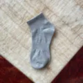 Grey knit mid tube sports socks for daily wear, comfortable cotton blend casual ankle socks. - Ankle Socks / 8cm / Gray