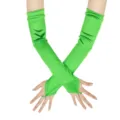 Dames lange vingerloze satin handschoenen groen opera avond feest bruiloft kostuum access - Groen