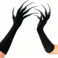 Guantes largos negros de Halloween con aterradoras garras de bruja accesorio de fiesta - Talla única / Mediano Largo Uña Desmontable Negro