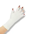 White fingerless knit gloves with long ribbed cuffs for autumn and winter warmth. - One Size / White Long Ribbed