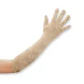 Guantes largos de encaje beige, mangas elegantes de encaje floral para mujer en verano. - Talla Única / Beige