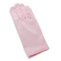 Guantes cortos de saten rosa para mujer boda fiesta vestido de actuacion escenica - Talla única / Rosa Satén