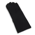 Black satin short gloves for women, smooth polyester evening bridal dress accessories. - One Size / Black Satin