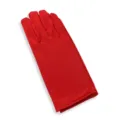 Red satin short wedding gloves for women, elegant bridal stage performance dress costume accessory. - One Size / Red Satin