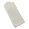 Elegant ivory satin short gloves for women, perfect for bridal weddings and evening parties. - One Size / Beige Satin