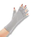 Graue lange fingerlose Strickhandschuhe Winter warme gerippte Bündchen Thermofäustlinge - Einheitsgröße / Grau Lang Gerippt