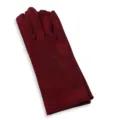 Burgundy satin evening gloves for women, elegant polyester wedding dress performance wear. - One Size / Wine Red Satin