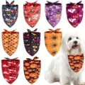 Halloween bandana pour animal de compagnie chien chat citrouille crâne bavoir lot - 62*45*45cm / Multicolore
