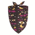 Halloween Chien Chat bandana bavoir motif chauve-souris lune etoile réglable cou animal - 62*45*45cm / Style 5