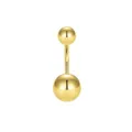 Gold Stainless Steel Curved Barbell Belly Button Ring Body Piercing Jewelry Variant - 1.6*10*5*8mm / Gold