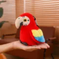 Variante porte-clés peluche perroquet rouge, jolie poupée oiseau pendentif de sac pour femme. - Rouge / 15cm