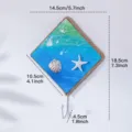 Mediterranean style painted wall hook with seashell and starfish decoration for home decor. - Starfish Hook / White