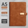 A5 Cuaderno de Piel PU Marrón con Cierre Magnético, Agenda de Negocios 148x210mm - A5 / Marrón Café