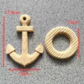 Unbehandelter Holzanker und Rettungsring Rohling Set für kreative DIY Malerei Heimdekoration - Anker & Rettungsring Set / Zweiteiliges Set