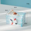 Caja de almacenamiento de madera estilo mediterráneo con flotador y concha de playa. - Caja de Salvavidas
