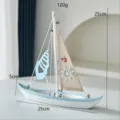 Mediterranean style wooden sailboat model desktop ornament creative craft home decor - Model 1 / 25x5x25cm