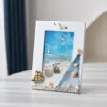 Cornice per foto in legno stile mediterraneo 6 pollici con conchiglie per decorazione casa - Cornice per Foto Verticale