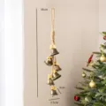 Ornamento di campana di Natale artigianato in ferro arredamento boho di vacanza. - Catena di Campane Fiocco Giallo