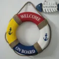 Mediterranean style foam lifebuoy wall hanging decor with anchor and welcome sign for home. - 30cm Four-Color No Net