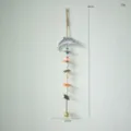 Campanella eolica decorativa stile mediterraneo con delfino, perline di legno e campanello. - Modello 4