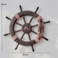 Decorazione murale timone nave in legno stile mediterraneo vintage nautico da appendere 45cm - Timone di Nave a Rete da 45 cm