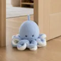 Cute blue octopus plush door stopper, soft cartoon animal door blocker for home room decor. - Blue Octopus Door Stop